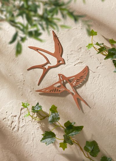 Wanddecoratie zwaluw, set van 2 