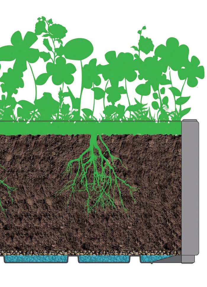 Plantenbak gemaakt van gerecycled polypropyleen WIT