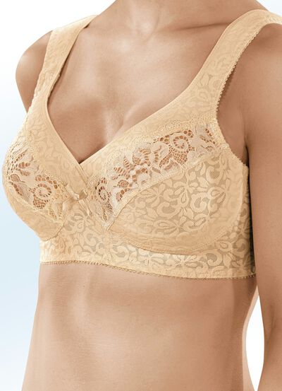 Naturana two-pack beugelbeha met tule borduursel op de voorkant 