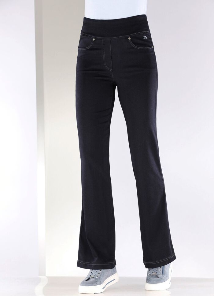 Yogajeans met uitlopende enkelbreedte 