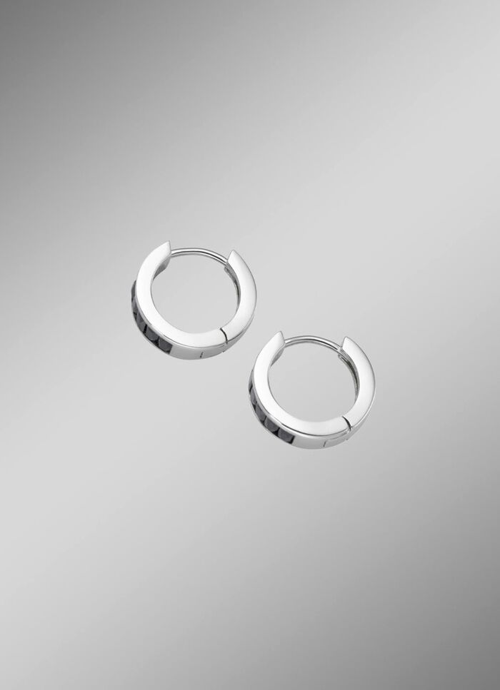 Creolen met zwarte zirkonia 