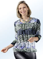 Aantrekkelijke tuniek van glanzende zijdeachtige stof 