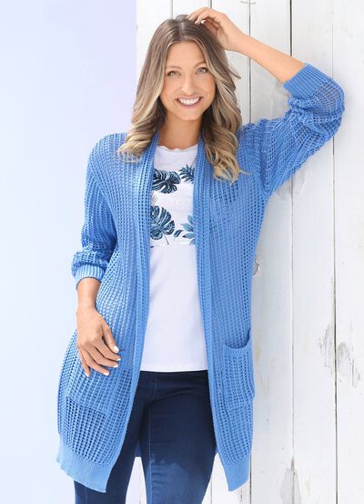 Lang vest in stretchy gestreepte look 