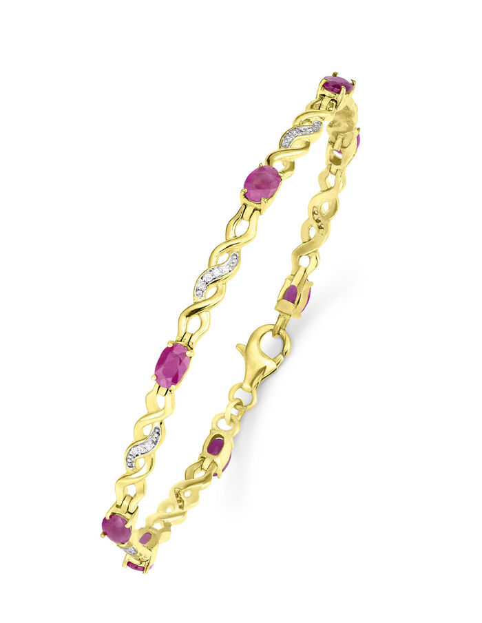 Armband met robijn en zirkonia