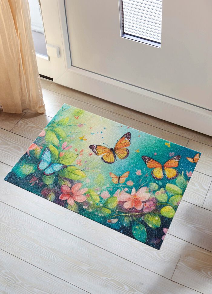 Deurmat Vlinders met antislip gecoate achterkant 