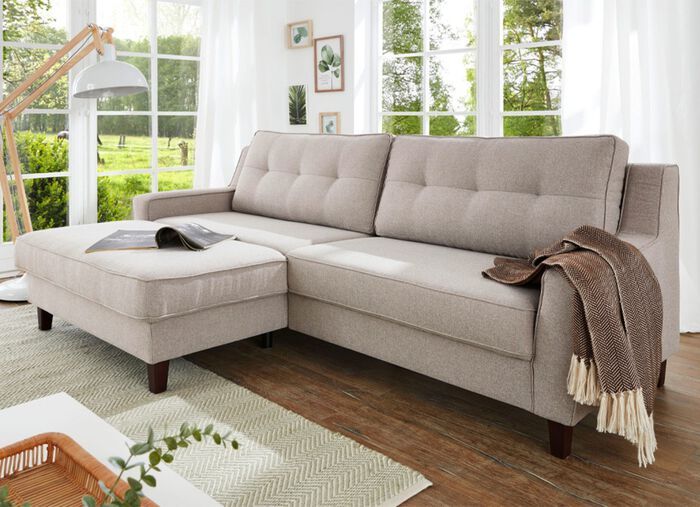 Gestoffeerde hoek die vrij in de kamer opgesteld kan worden BEIGE