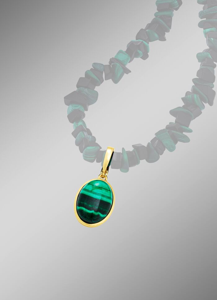 Hanger met echt malachiet 