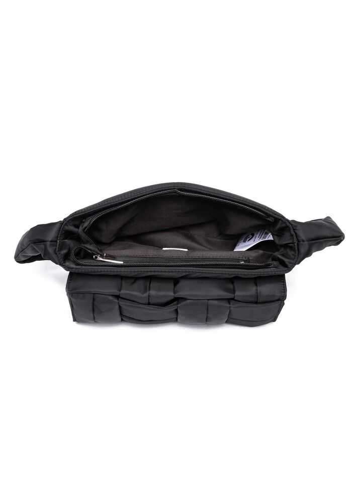 Collezione Alessandro tas gemaakt van delicaat glanzend textielmateriaal ZWART