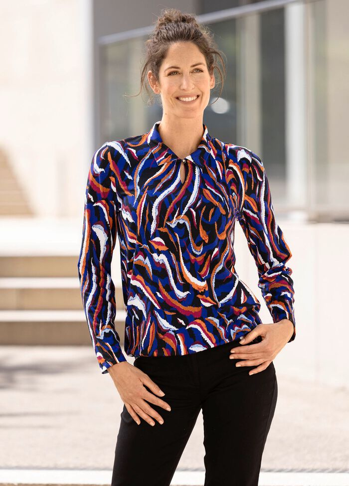 Poloshirt met lusknoopsluiting 