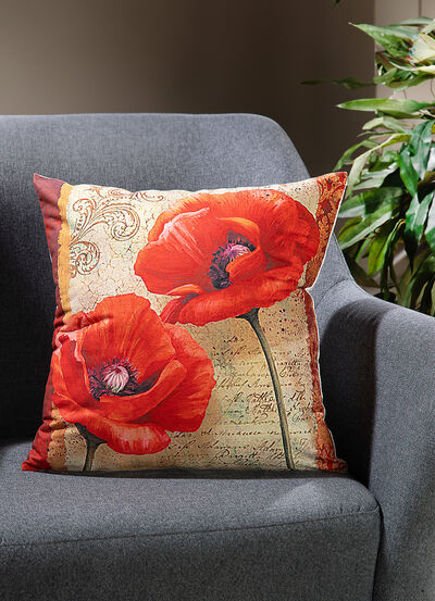 Kussensloop met klaproosmotieven 