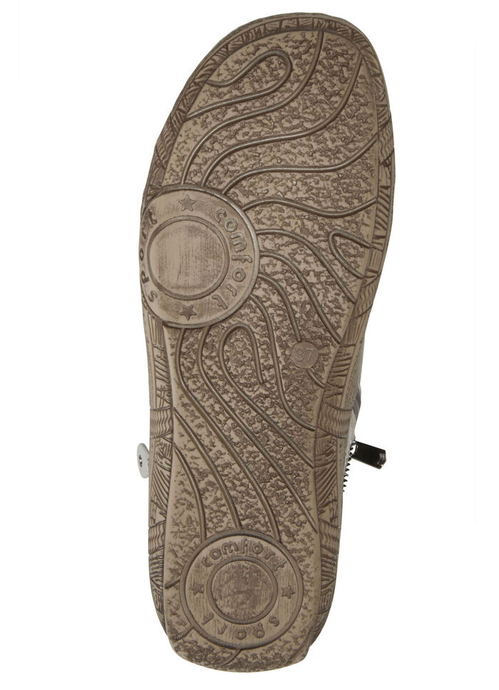 Andrea Conti veterlaarsje met reptiel-reliëf inzetstuk en decoratieve ritssluiting TAUPE