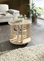 Salontafel met 2 planken en 4 wielen 