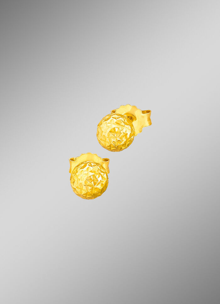 Vergulde oorknopjes met gefacetteerde bolletjes 