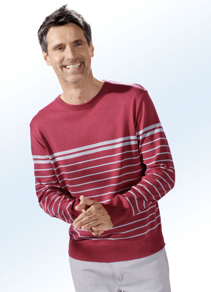 Trui met ronde hals in 3 kleuren ROOD