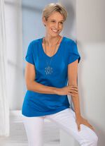 Dubbellaags overhemd met korte mouwen in 3 kleuren KONINKLIJK BLAUW