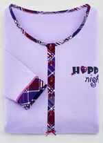 Set van twee nachthemden met geplaatste print en lange knoopsluiting 