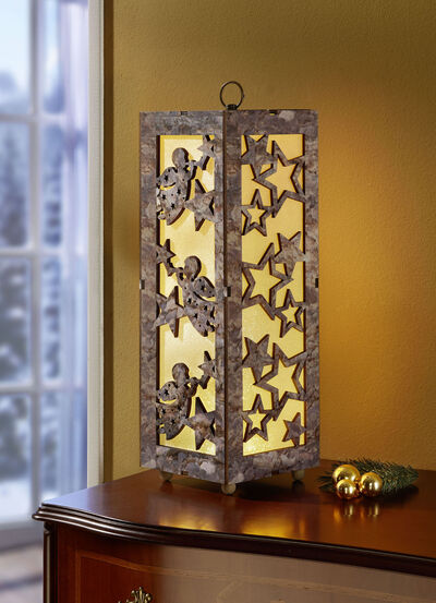 Verlichte houten lantaarn 