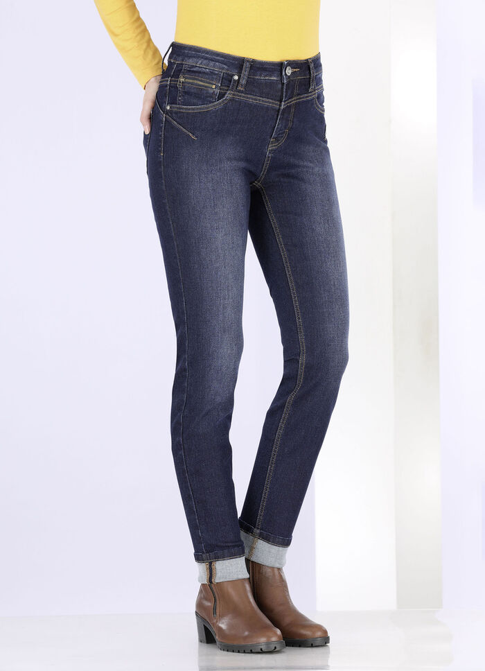 Jeans met push-up effect DONKERBLAUW