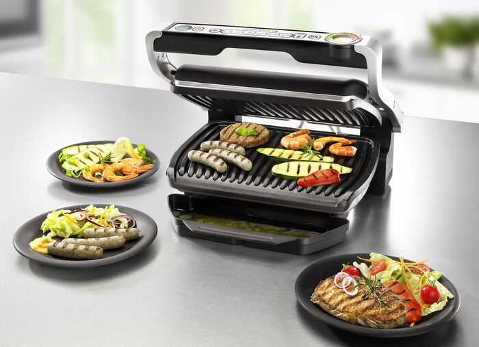 Tefal tafelgrill gemaakt van geborsteld roestvrij staal