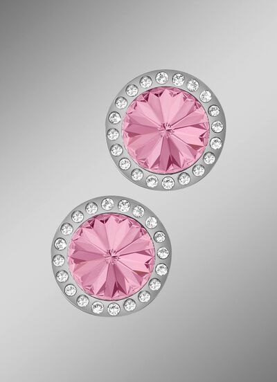 Oorstekers met Swarovski&reg; kristallen in roze 