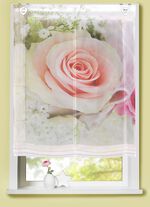 Vouwgordijn met romantisch dessin in verschillende uitvoeringen 