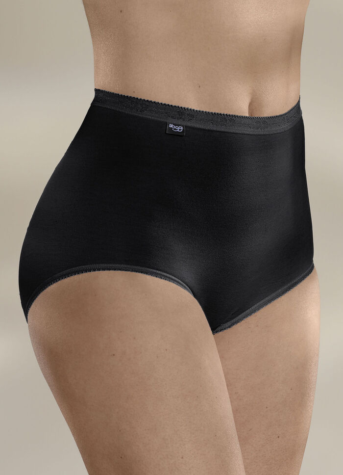 Sloggi set van drie maxislips met elastische manchetten ZWART