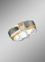 Damesring met 2 ruwe diamanten 