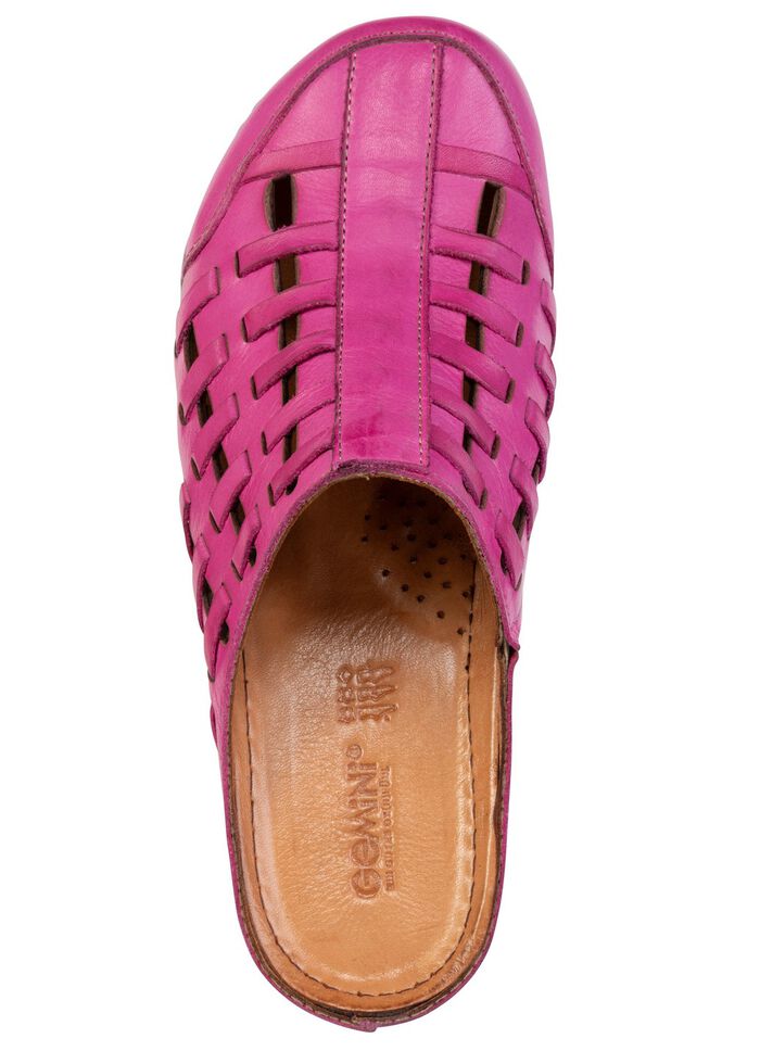 Gemini, zomerklompen voor dames, breedte G, met elastische band PINK