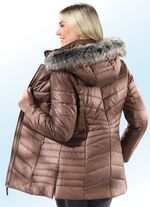 Jas met afneembare kunstbontkraag 