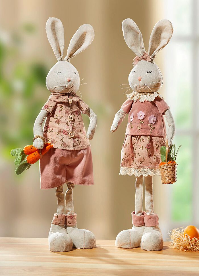 Paar konijntjes, set van 2, gemaakt van stof 