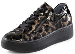 Waldl&auml;ufer sneakers in trendy luipaardlook ZWART-BRONS