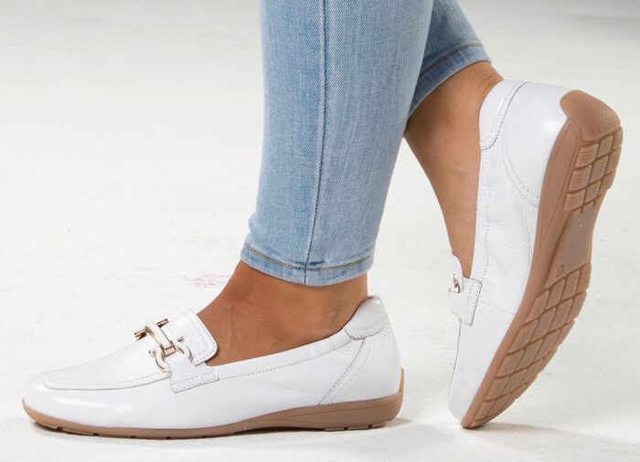 ELENA EDEN, elegante damespantoffels, breedte G, met uitneembaar voetbed WIT