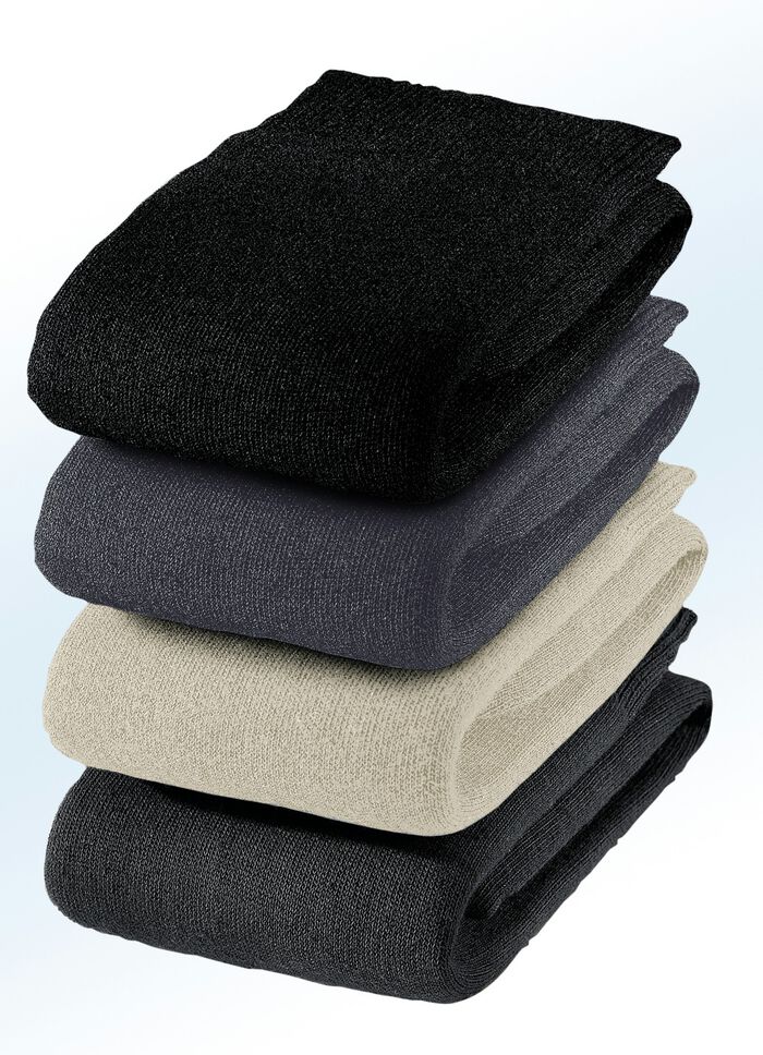 Set van zes sokken met massagezolen, effen meerkleurig 