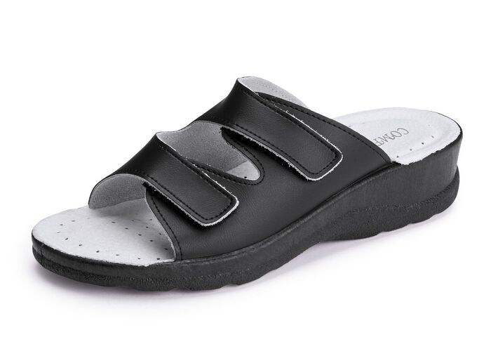 Tweepack klassieke damesmuiltjes, breedte H, met klittenbandsluiting 