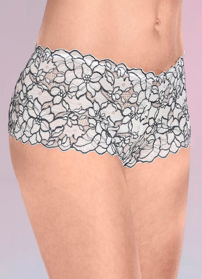 Tweepak broeken van elastisch kant 