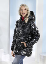 Functioneel jack in laklook met glittereffect 