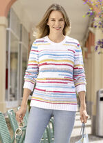 Trui in een mix van breisels en patronen 