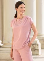 Shirt met plooien en knoopsluiting 