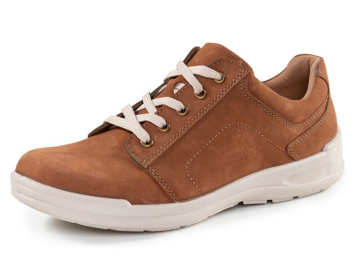 GINO GALANTE veterschoen gemaakt van het beste rundnubuckleer COGNAC