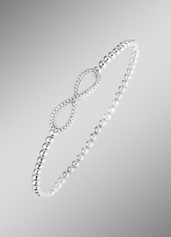 Ball chain armband gemaakt van fijn zilver 925/- met een oneindigheidssymbool 