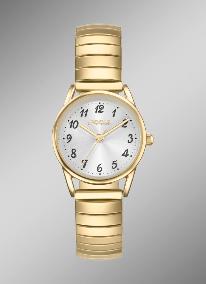 Tijdloos quartz dameshorloge Pools 1989 met trekkoord 