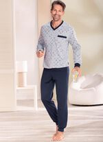 Twee-pack pyjama's met V-hals en omslagranden 