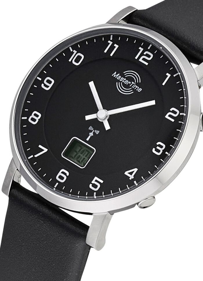 Radiogestuurd dameshorloge met leren band 