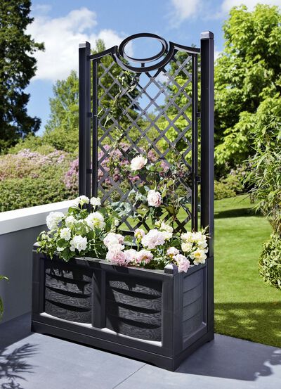 Kunststof plantenbak in een mooie houtlook 