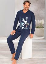 Pyjama met V-hals en open uiteinden 