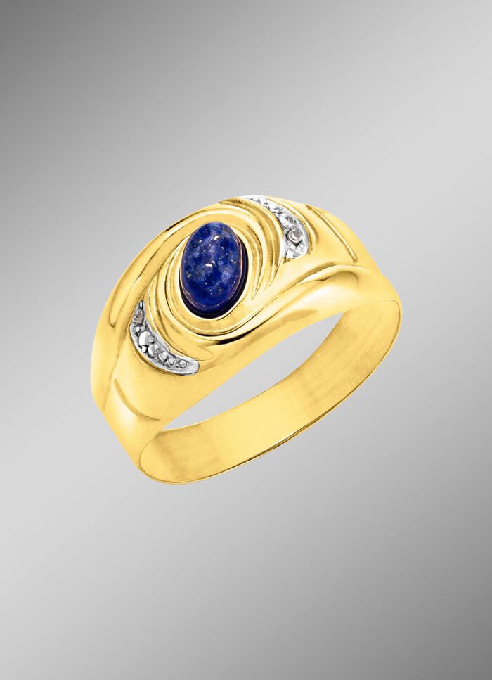 Damesring met echte lapis lazuli 