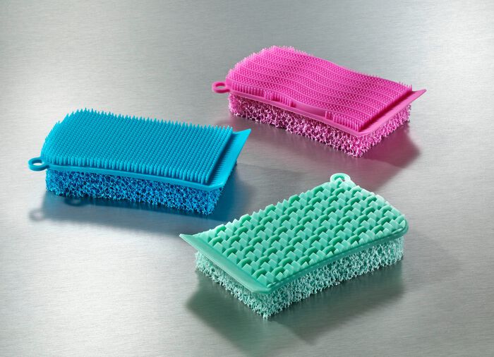 Siliconen sponzen voor keuken en badkamer 3-delig 