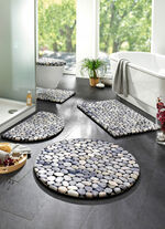 Onderhoudsvriendelijke badkamerset met kiezelmotief GRIJS