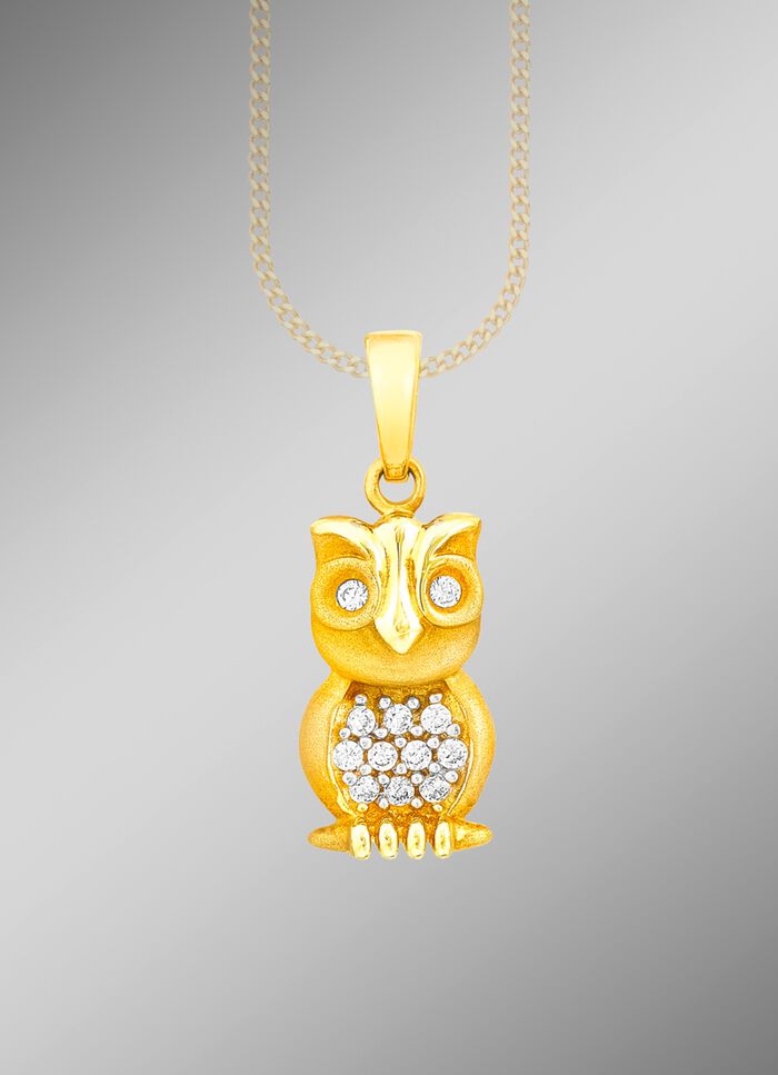 Lieve uilhanger met zirkonia 