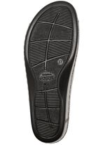 Comfortabele damesmuiltjes, breedte G, met leren bloem 